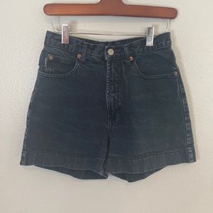 Bongo | Vintage 90’s high rise black wash hard denim shorts size 3